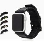 Black space grey A band nylon Canvas tactical Leather Strap